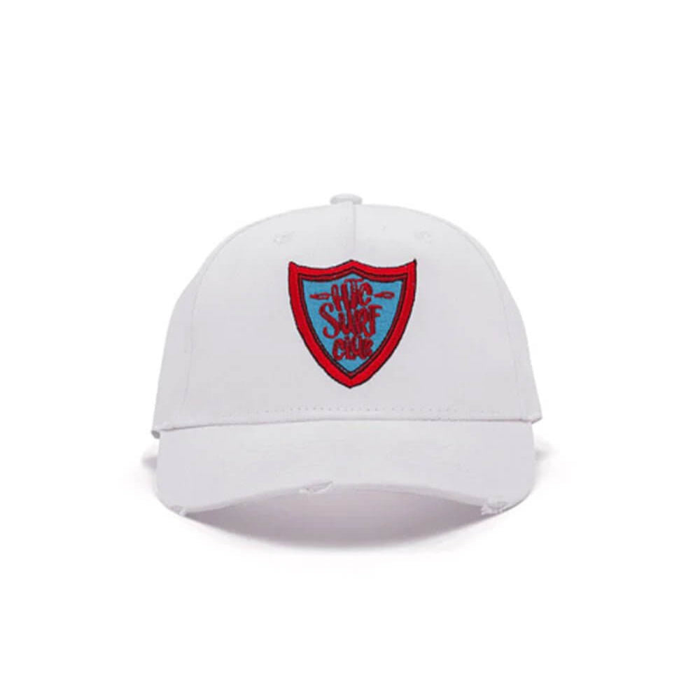 SURF CLUB CAP
Limited Edition Black baseball cap with preformed peak, round crown with eyelets,'HTC SURF CLUB' logo printed on the front, adjustable strap on the back. One size fits all. 100% cotton. Hollywood Trading Company H