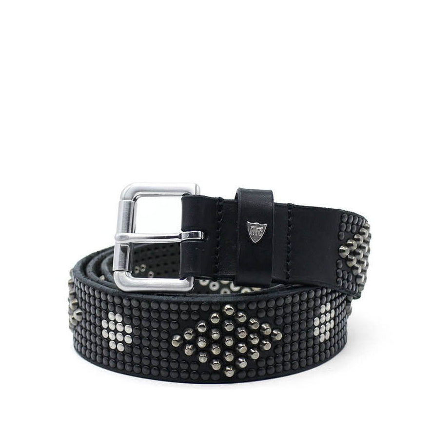 HTC LOS ANGELES TORY BELT TORY BELT Black leather belt with mixed studs .Height: 3 cm. Made in Italy. Hollywood Trading Company Hollywood Trading Company
